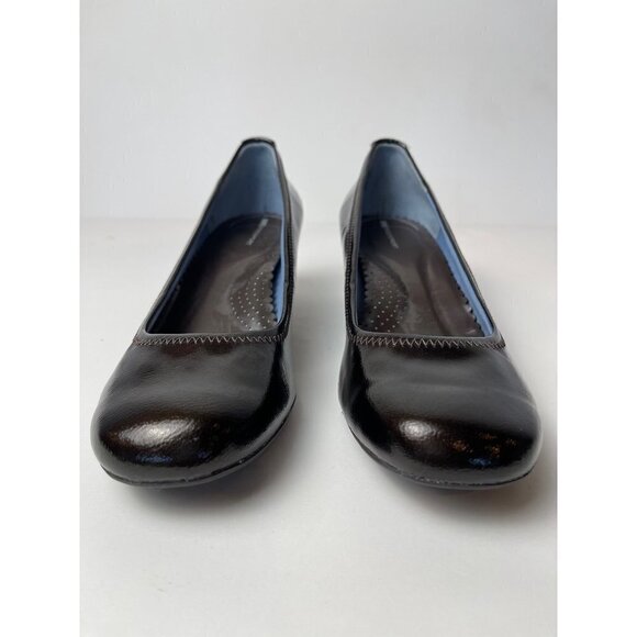 Rockport‎ Dark Brown Leather Dynamic Suspension Round Toe Pump Heels 6 - Picture 5 of 9